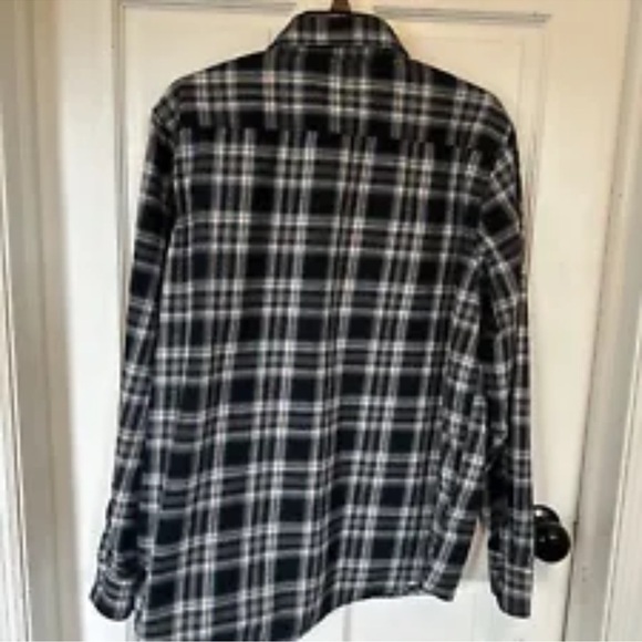 Wrangler Authentics Men's Pearl Snap Western Shirt Size Large Black Blue - Picture 6 of 9